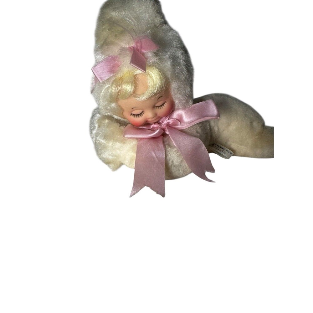 Vintage Super Rare Best Made Toy Co. Rubber Face Plush Sleeping Girl Doll NY USA